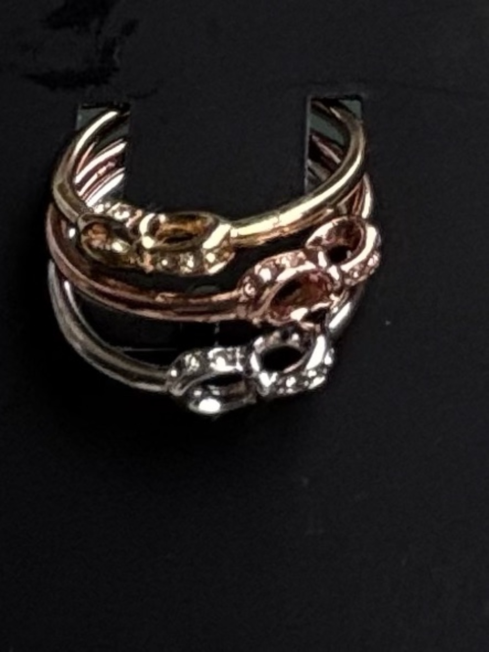 COACH Signature interlock Stackable 3 Ring Set - Picture 3 of 4